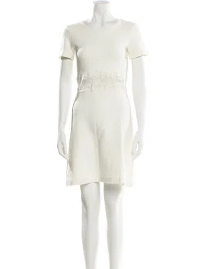 Pre-owned Sandro Scoop Neck Mini Dress In Neutral
