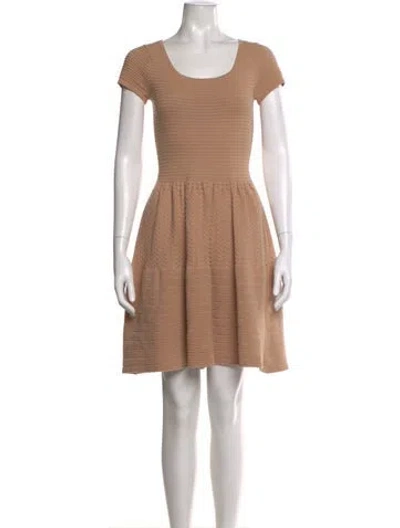 Pre-owned Sandro Scoop Neck Mini Dress In Neutral