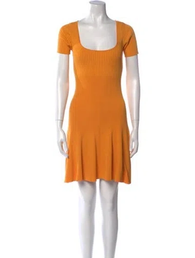 Pre-owned Sandro Scoop Neck Mini Dress In Orange