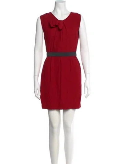 Pre-owned Sandro Scoop Neck Mini Dress In Orange