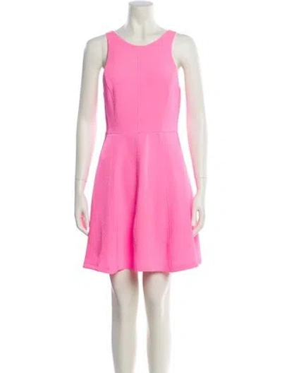 Pre-owned Sandro Scoop Neck Mini Dress In Pink