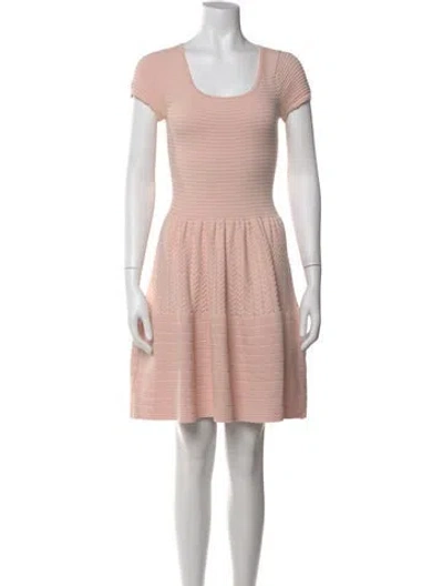Pre-owned Sandro Scoop Neck Mini Dress In Pink