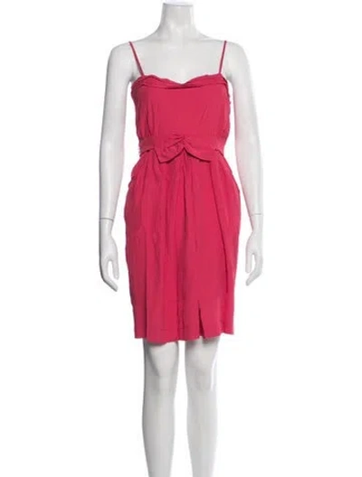Pre-owned Sandro Scoop Neck Mini Dress In Pink