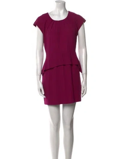 Pre-owned Sandro Scoop Neck Mini Dress In Purple