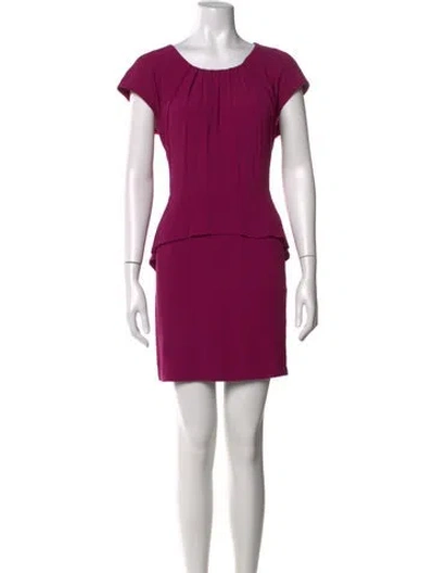 Pre-owned Sandro Scoop Neck Mini Dress In Purple