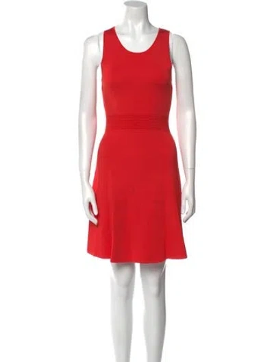 Pre-owned Sandro Scoop Neck Mini Dress In Red