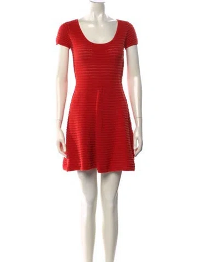 Pre-owned Sandro Scoop Neck Mini Dress In Red