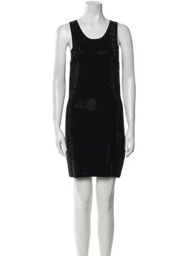 Pre-owned Sandro Scoop Neck Mini Dress W/ Tags In Black