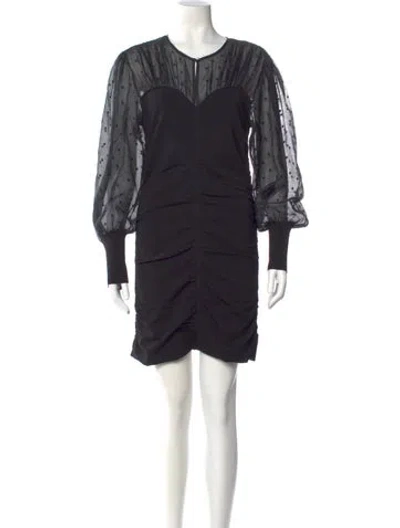 Pre-owned Sandro Scoop Neck Mini Dress W/ Tags In Black