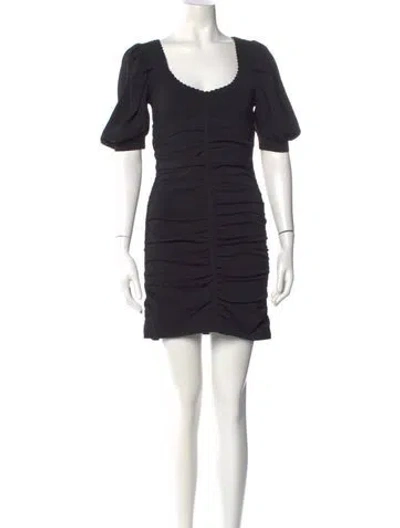 Pre-owned Sandro Scoop Neck Mini Dress W/ Tags In Black