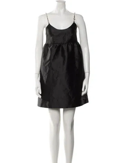 Pre-owned Sandro Scoop Neck Mini Dress W/ Tags In Black