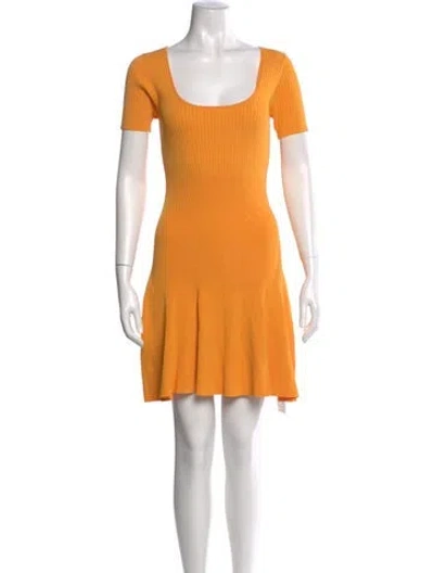 Pre-owned Sandro Scoop Neck Mini Dress W/ Tags In Yellow