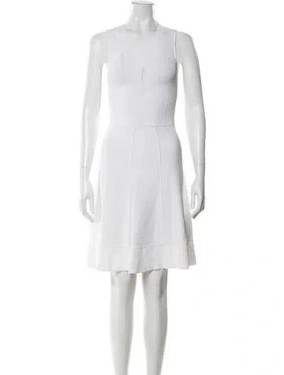 Pre-owned Sandro Scoop Neck Mini Dress In White