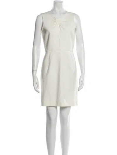 Pre-owned Sandro Scoop Neck Mini Dress In White