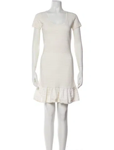 Pre-owned Sandro Scoop Neck Mini Dress In White