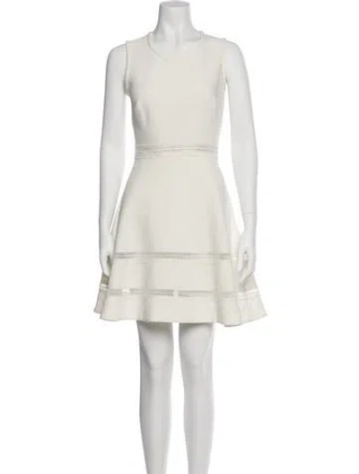 Pre-owned Sandro Scoop Neck Mini Dress In White