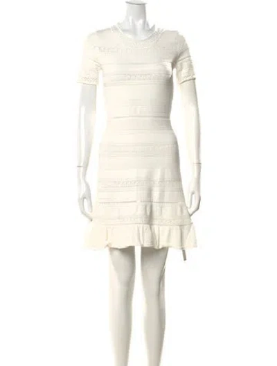 Pre-owned Sandro Scoop Neck Mini Dress In White