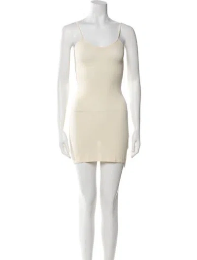 Pre-owned Sandro Scoop Neck Mini Dress In Yellow