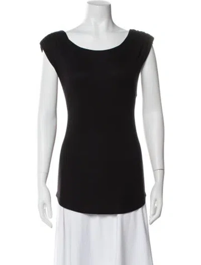 Pre-owned Sandro Scoop Neck Short Sleeve Top In Gray