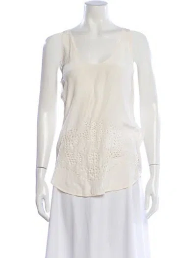 Pre-owned Sandro Scoop Neck Sleeveless Blouse In Neutral