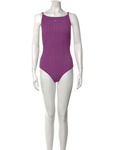 Pre-owned Sandro Scoop Neck Sleeveless Bodysuit W/ Tags In Purple