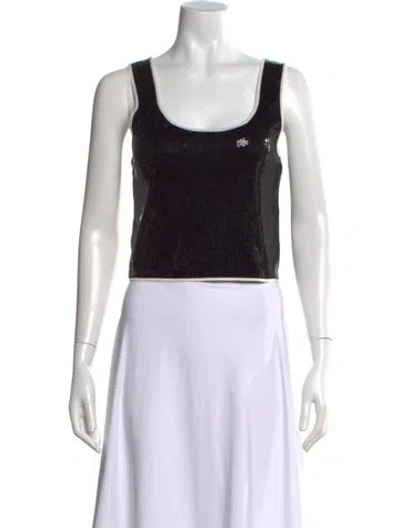 Pre-owned Sandro Scoop Neck Sleeveless Crop Top W/ Tags In Multi