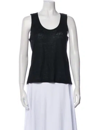 Pre-owned Sandro Scoop Neck Sleeveless Top In Black