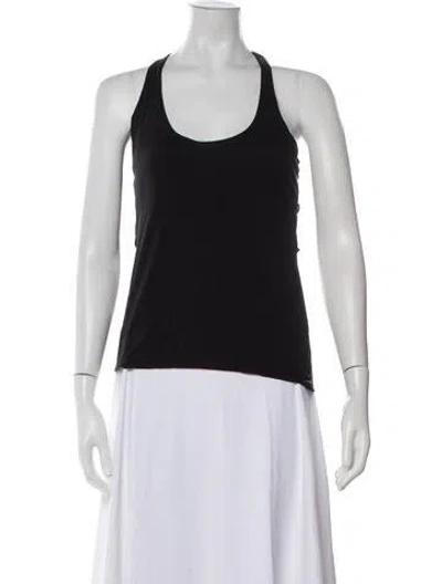 Pre-owned Sandro Scoop Neck Sleeveless Top In Black