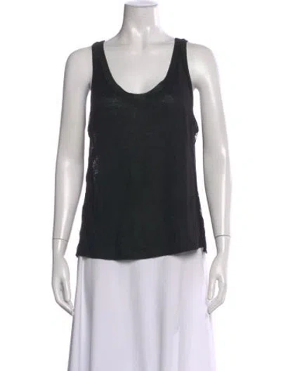Pre-owned Sandro Scoop Neck Sleeveless Top In Black