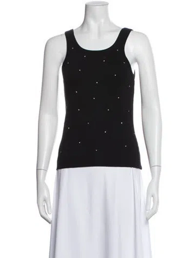 Pre-owned Sandro Scoop Neck Sleeveless Top In Black