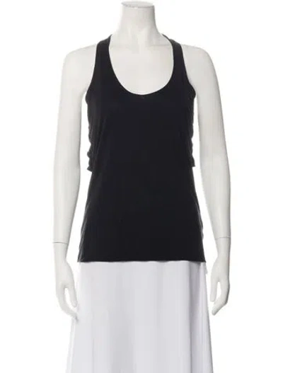 Pre-owned Sandro Scoop Neck Sleeveless Top In Black