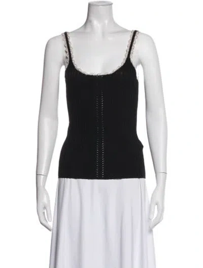 Pre-owned Sandro Scoop Neck Sleeveless Top In Black