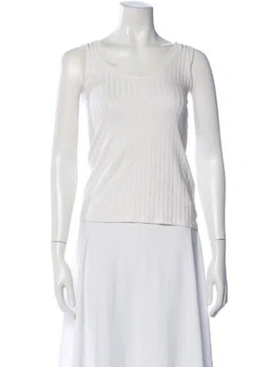 Pre-owned Sandro Scoop Neck Sleeveless Top In Neutral