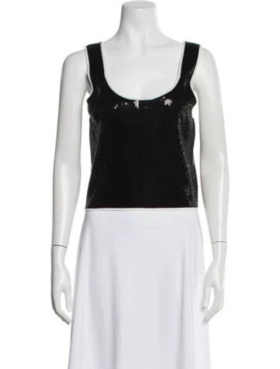 Pre-owned Sandro Scoop Neck Sleeveless Top W/ Tags In Black