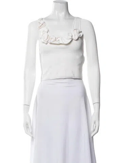 Pre-owned Sandro Scoop Neck Sleeveless Top W/ Tags In White