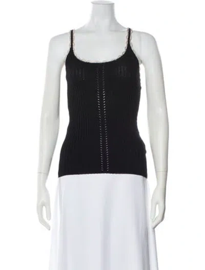 Pre-owned Sandro Scoop Neck Sleeveless Top In White