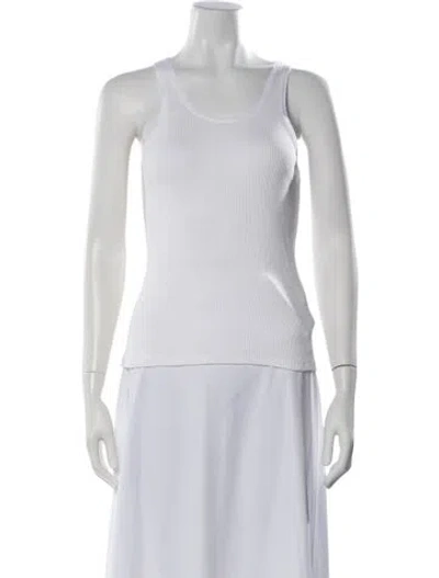 Pre-owned Sandro Scoop Neck Sleeveless Top In White