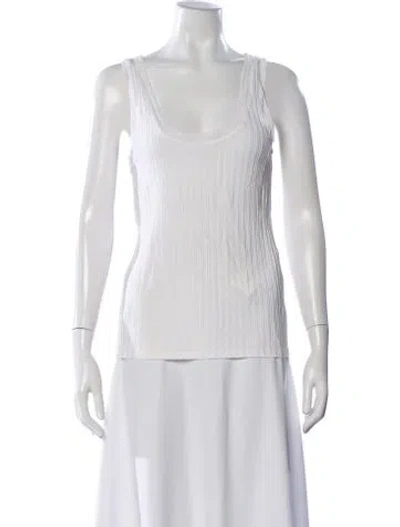 Pre-owned Sandro Scoop Neck Sleeveless Top In White