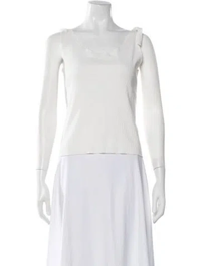 Pre-owned Sandro Scoop Neck Sleeveless Top In White
