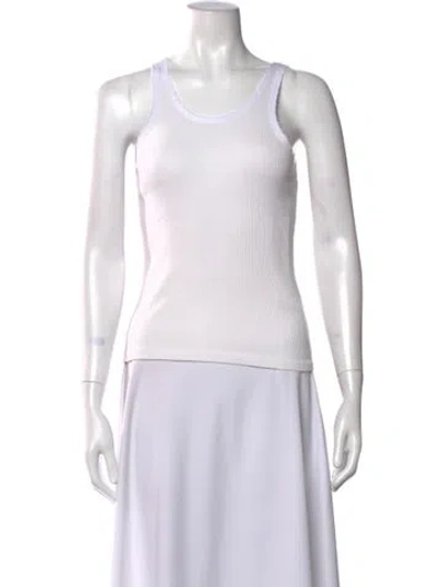 Pre-owned Sandro Scoop Neck Sleeveless Top In White