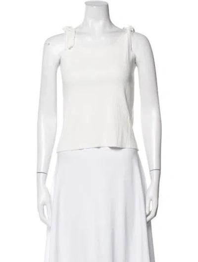 Pre-owned Sandro Scoop Neck Sleeveless Top In White