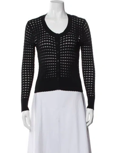 Pre-owned Sandro Scoop Neck Sweater In Black