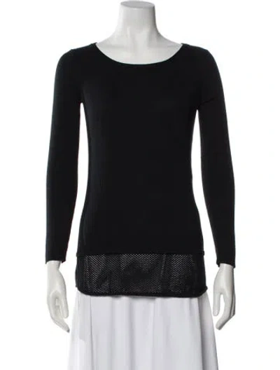 Pre-owned Sandro Scoop Neck Sweater In Black