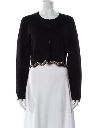 Pre-owned Sandro Scoop Neck Sweater In Black