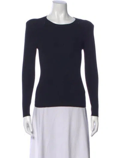 Pre-owned Sandro Scoop Neck Sweater In Blue