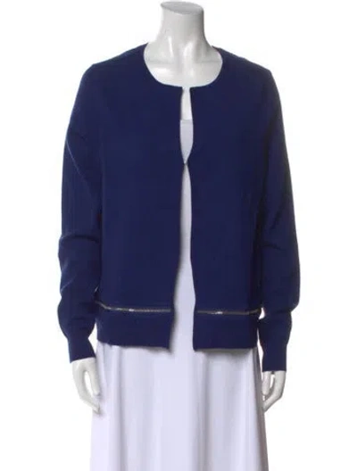 Pre-owned Sandro Scoop Neck Sweater In Blue