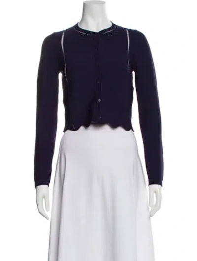 Pre-owned Sandro Scoop Neck Sweater In Blue