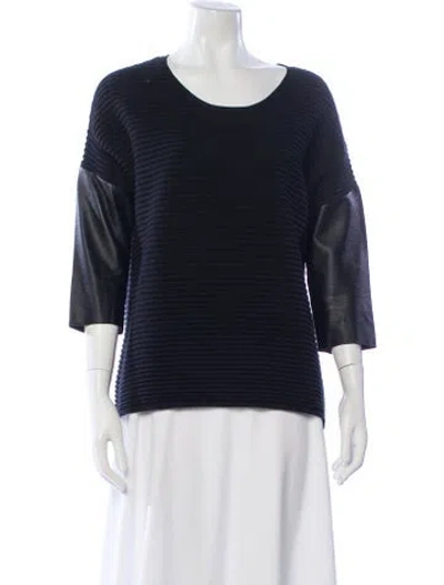 Pre-owned Sandro Scoop Neck Sweater In Blue