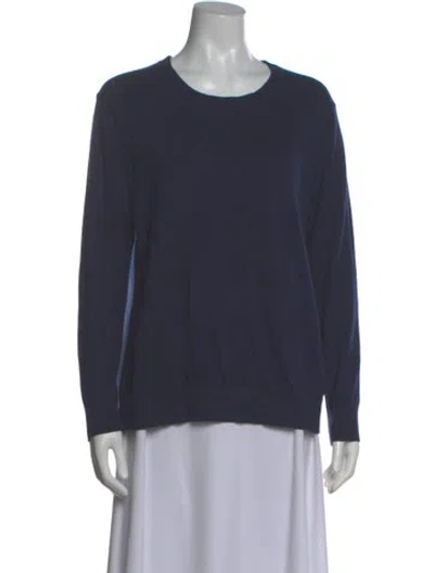 Pre-owned Sandro Scoop Neck Sweater In Blue