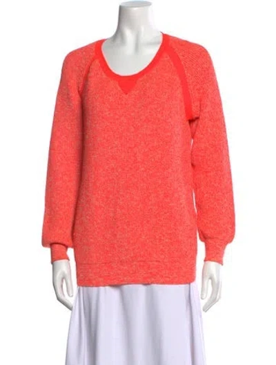 Pre-owned Sandro Scoop Neck Sweater In Orange